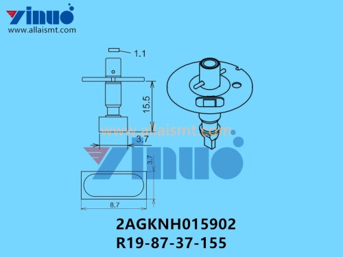 FUJI NXT H04 NOZZLE 2AGKNH015902 R19 87 37 155
