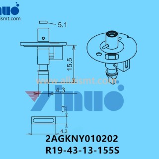 FUJI-NXT-H04S-NOZZLE-2AGKNY010202-R19-43-13-155S